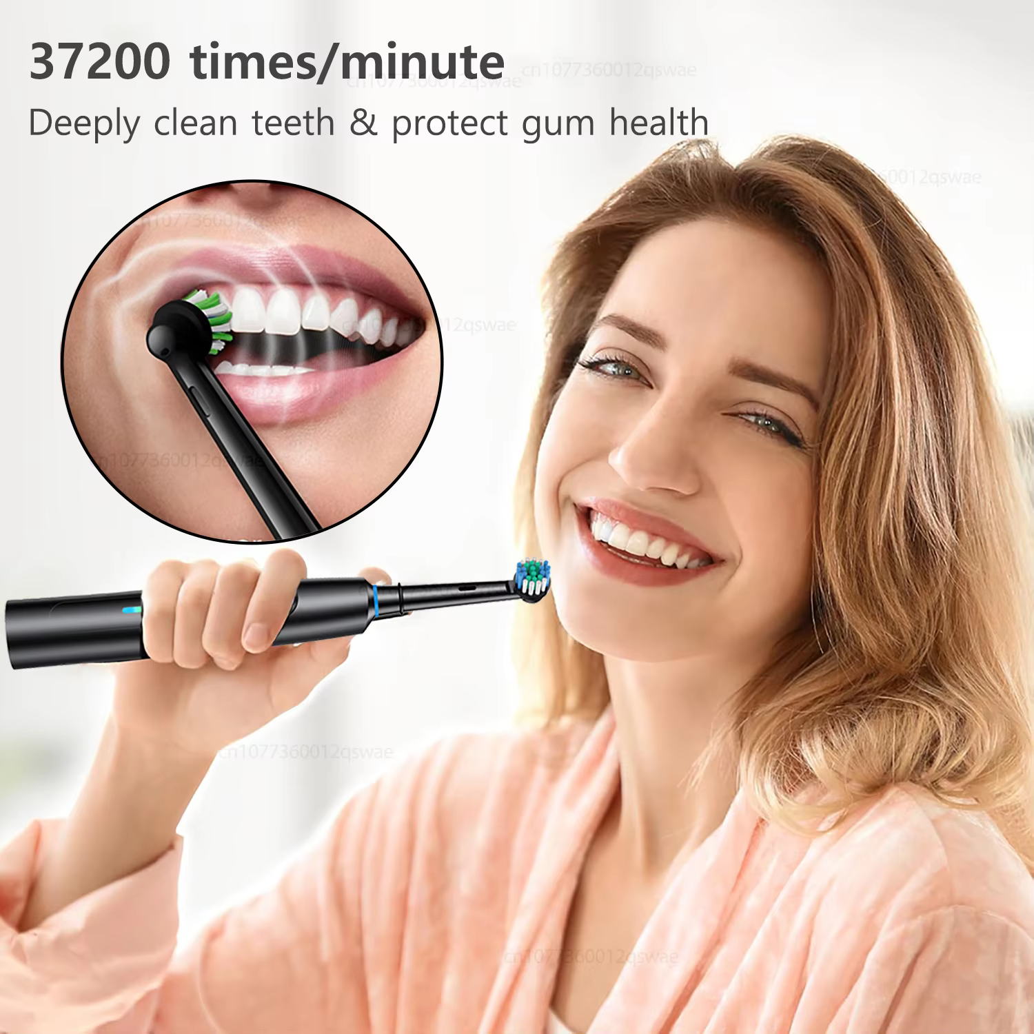 Electric Toothbrush Rechargeable Deep Clean Whitening Teeth for Adult Toothbrush Rotation Toothbrush with 4/8 Replacement Heads - Image 3
