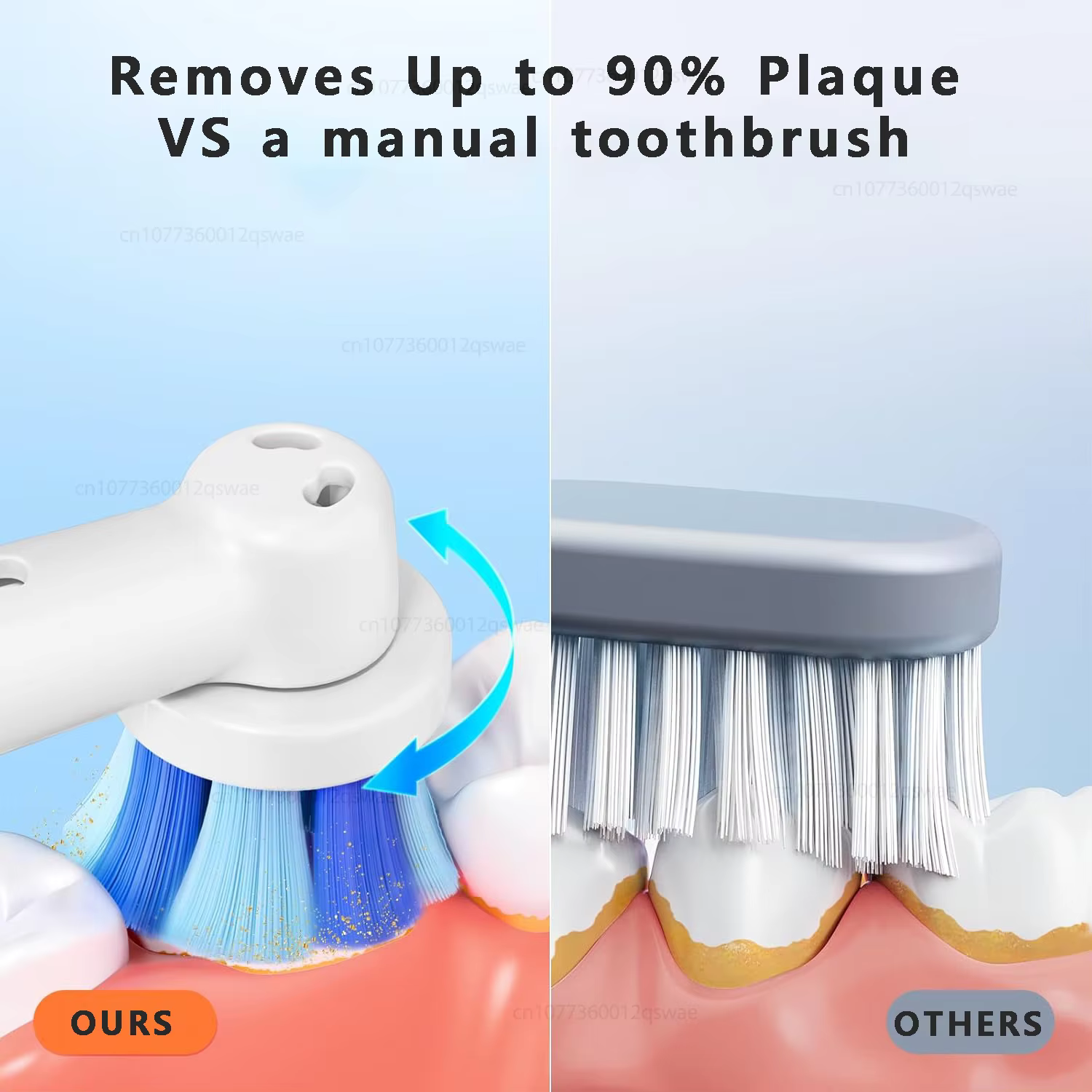 Electric Toothbrush Rechargeable Deep Clean Whitening Teeth for Adult Toothbrush Rotation Toothbrush with 4/8 Replacement Heads - Image 7