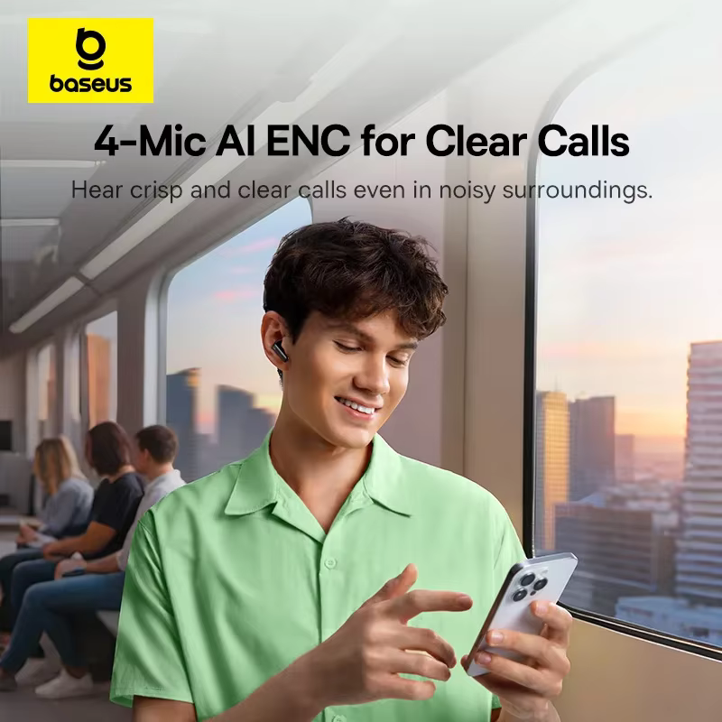 Baseus Bass EP10 NC -43dB Noise Cancelling ANC True Wireless Earbuds Bluetooth 6.0 In-Ear Wireless Earphones 4-Mics ENC Ear buds - Image 13